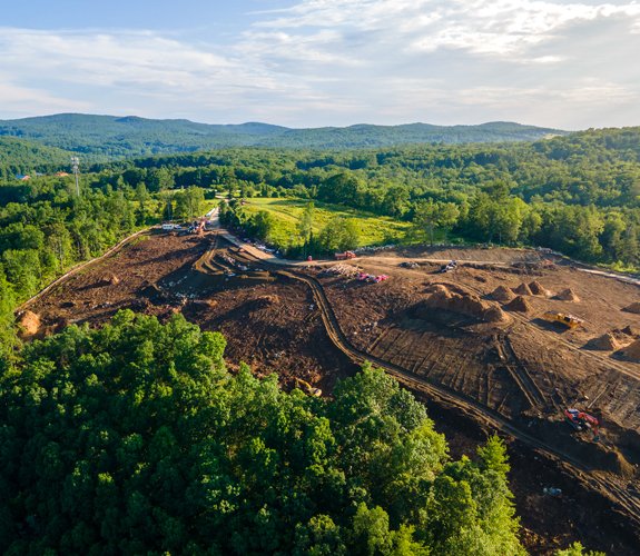 Solar field site clearing and land preparation by Western Earthworks in New England